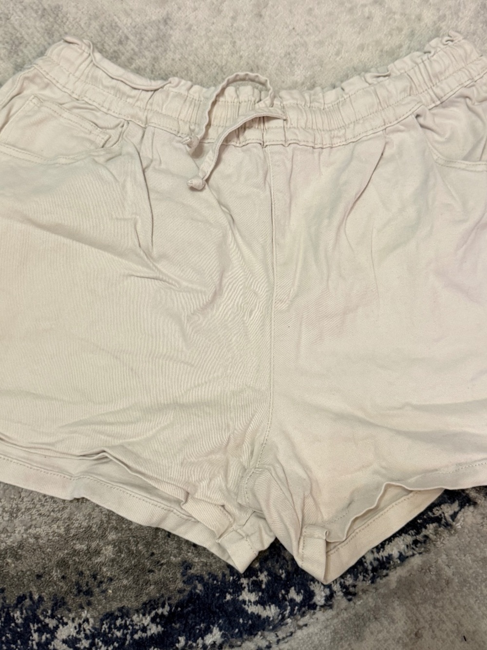 Time and Tru Women's Cream Pull-On Shorts XXL 20 Drawstring Elastic Waist